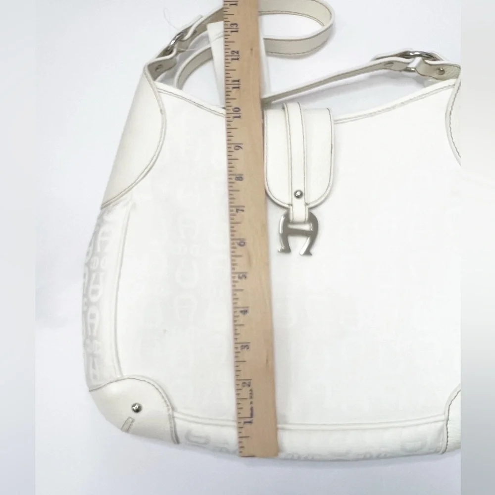 NEW Vintage ETIENNE AIGNER Large Jaquard Leather Monogram Shoulder Bag Handbag